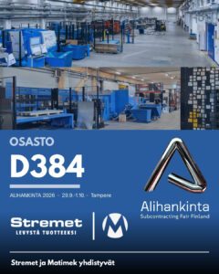 Stremet ja Matimek yhdistyvät. Tavataan Alihankinnassa, osastolla D384